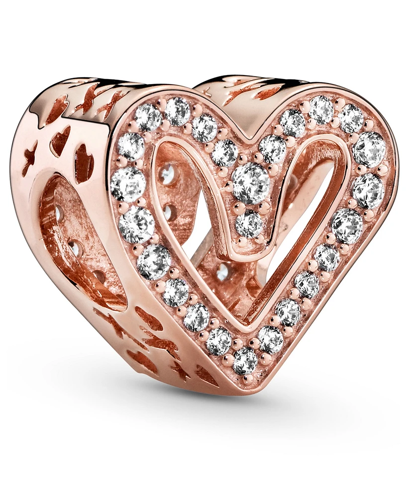 Pandora Cubic Zirconia Sparkling Freehand Heart Charm