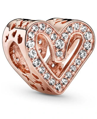 Pandora Cubic Zirconia Sparkling Freehand Heart Charm