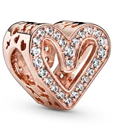 Pandora Cubic Zirconia Sparkling Freehand Heart Charm
