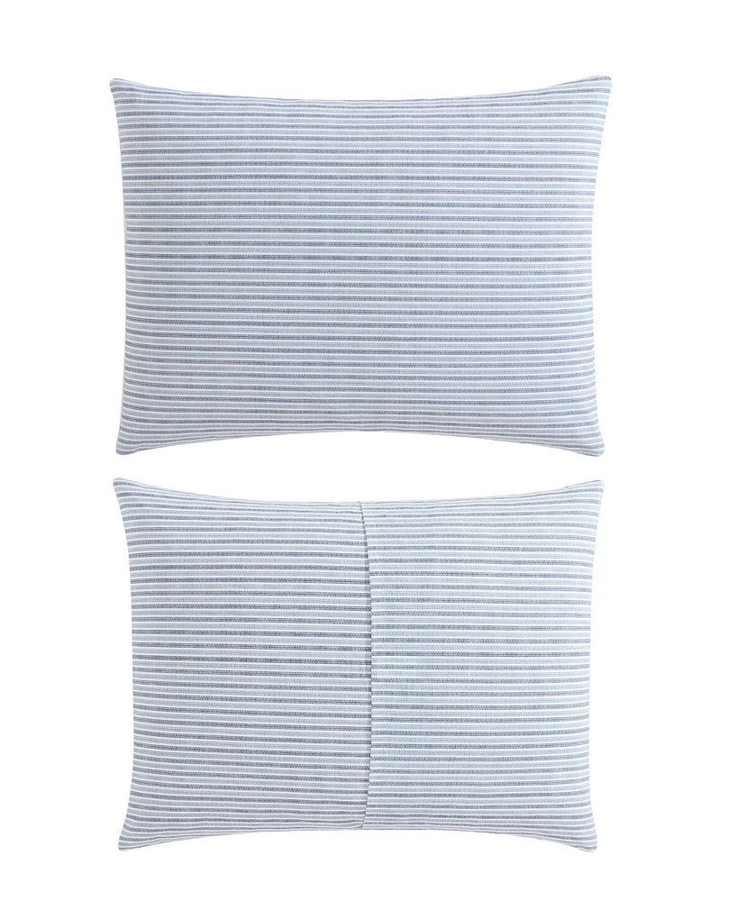 Eddie Bauer Ticking Stripe Cotton Percale 3 Piece Duvet Cover Set