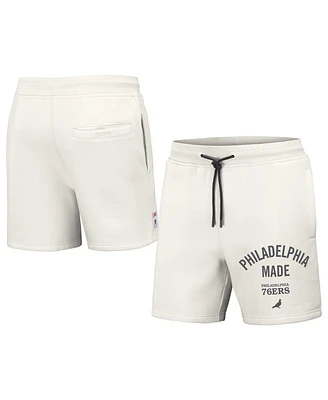 Men's Nba x Staple Cream Philadelphia 76ers Heavyweight Fleece Shorts