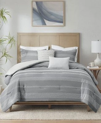 Madison Park Drew 5 Pc. Clipped Jacquard Comforter Set