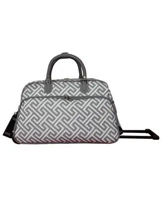 World Traveler Greek Key 21-Inch Carry-On Rolling Duffel Bag