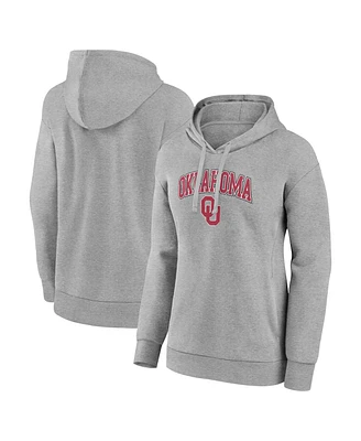 Women's Fanatics Heather Gray Oklahoma Sooners Evergreen Campus Pullover Hoodie