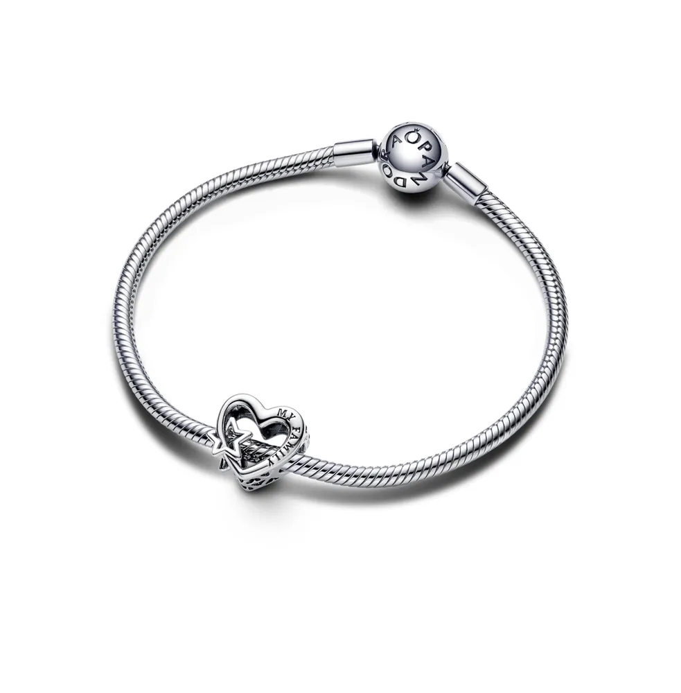 Pandora Sterling Silver Openwork Family Heart Star Charm