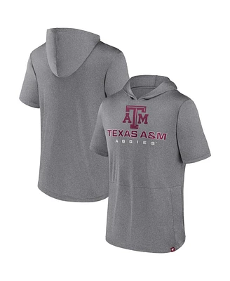 Men's Fanatics Heather Gray Texas A&M Aggies Modern Stack Hoodie T-shirt