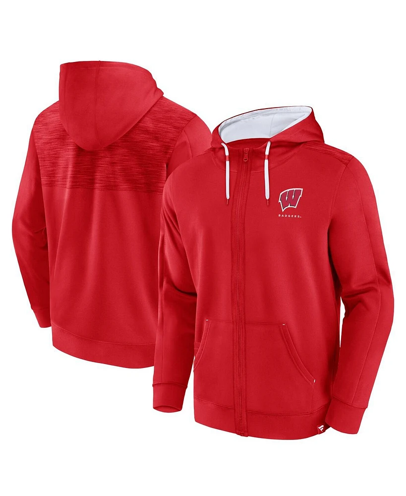 Men's Fanatics Wisconsin Badgers Power Index Full-Zip Hoodie