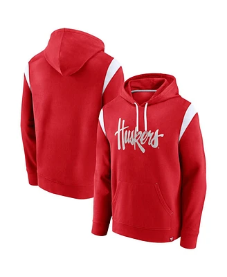 Men's Fanatics Scarlet Nebraska Huskers Gym Rat Pullover Hoodie