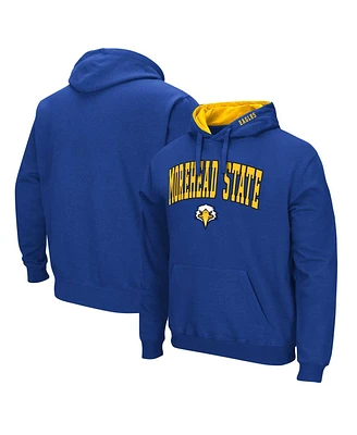 Men's Colosseum Blue Morehead State Eagles Arch & Team Logo 3.0 Pullover Hoodie