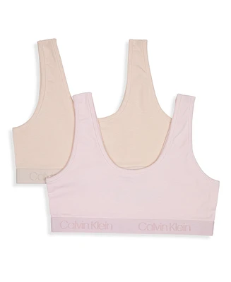 Calvin Klein Big Girls Scoop Neck Bralette, Pack of 2