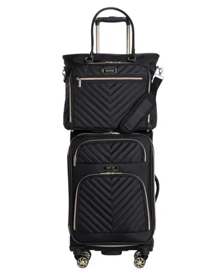 Chelsea Softside Chevron Expandable 2pc 20" Carry-On Luggage + Matching 15" Laptop Tote Set