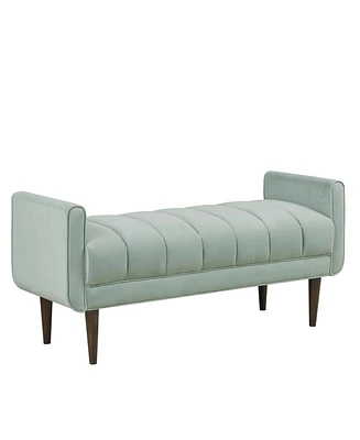 Madison Park 48" Linea Wide Fabric Upholstered Modern Accent Bench