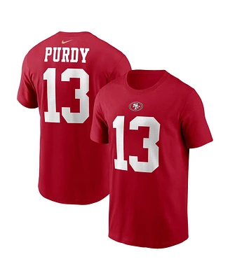 Men's Nike Brock Purdy Scarlet San Francisco 49ers Player Name and Number T-shirt