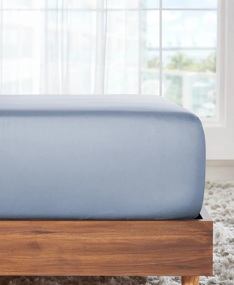 Deep Pocket King Fitted Sheet Only - Soft 100% Cotton Sateen, Fully Elasticized with Pockets by California Design Den Eggshell Ivory