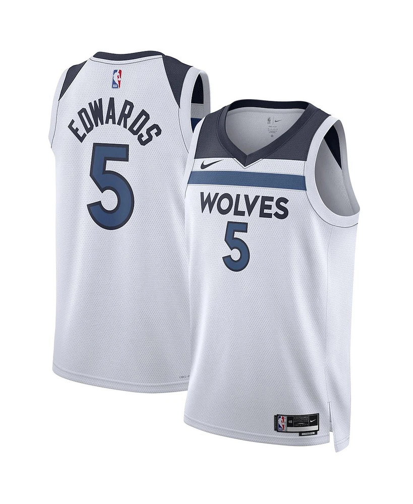 Men's and Women's Nike Anthony Edwards White Minnesota Timberwolves Swingman Jersey - Association Edition
