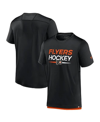 Men's Fanatics Black Philadelphia Flyers Authentic Pro Tech T-shirt
