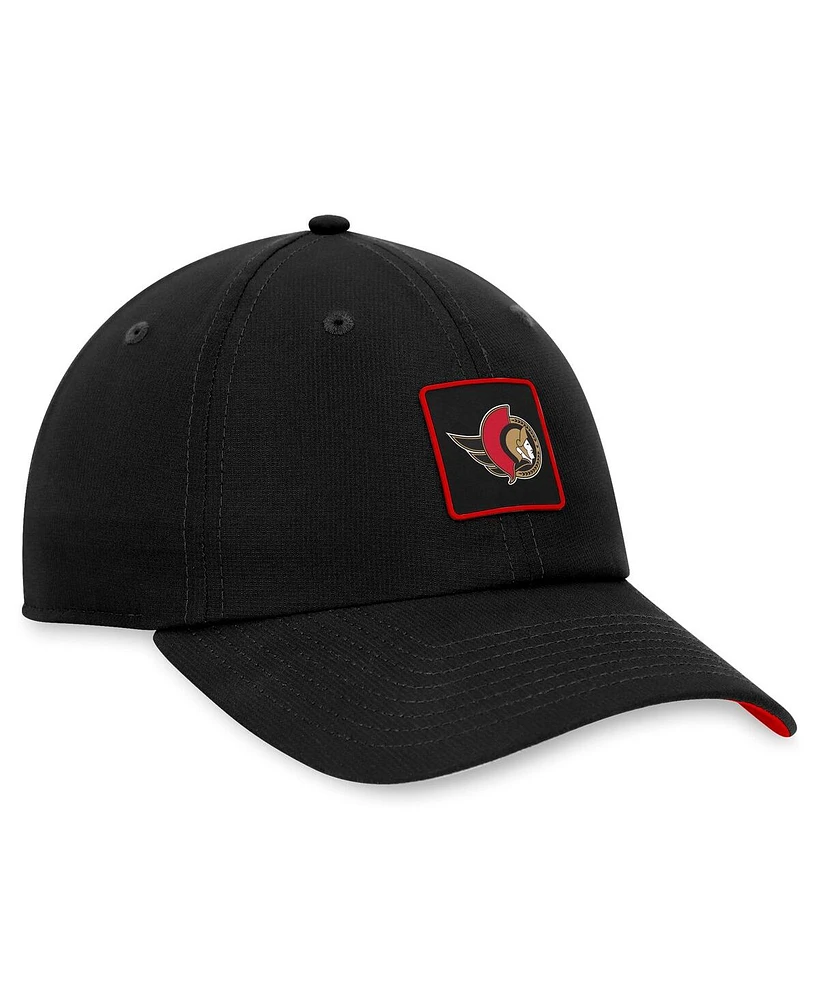 Men's Fanatics Black Ottawa Senators Authentic Pro Rink Adjustable Hat
