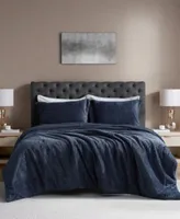 Royal Luxe Faux Fur To Mink Reversible 3 Piece Comforter Set