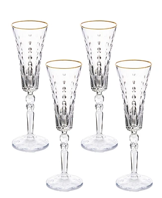 Lorren Home Trends Marilyn Gold-Tone Flutes, Set of 4
