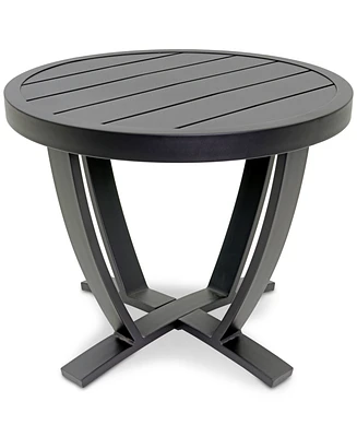 Astaire 24" Round Outdoor Slat Top End Table, Created for Macy's