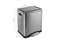Elmo Rectangular Double Bucket Trash Can with Soft-Close Lid