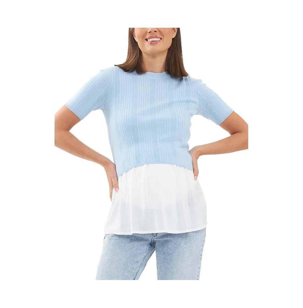 Ripe Maternity Franki Detachable Nursing Knit Sweater Sky Blue