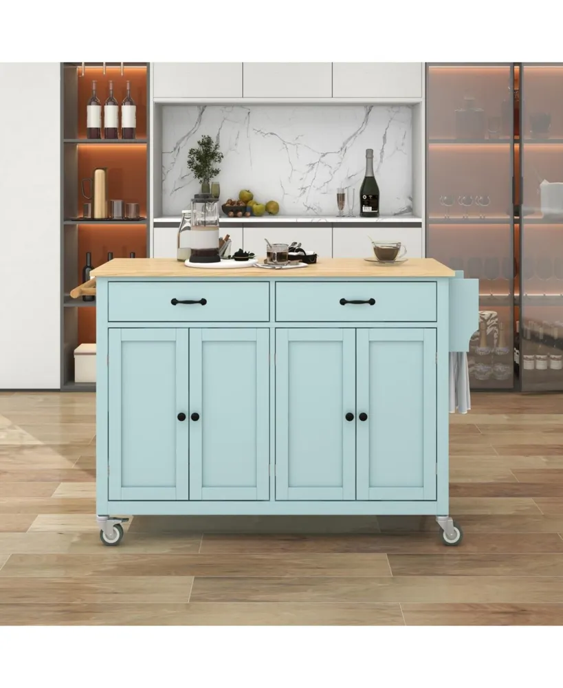 Wood Top Kitchen Island Cart