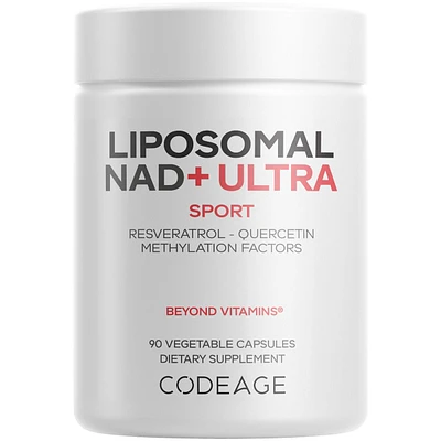 Codeage Liposomal Nad+ Ultra Supplement - 500 mg Nad+ Quercetin, Betaine Anhydrous, Riboflavin, Vitamin B12 Methylcobalamin, Trans-Resveratrol