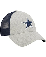 Men's New Era Heather Gray, Navy Dallas Cowboys Pop Trucker 9FORTY Adjustable Hat