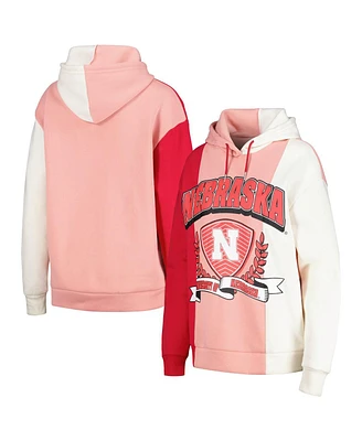 Women's Gameday Couture Scarlet Nebraska Huskers Hall of Fame Colorblock Pullover Hoodie