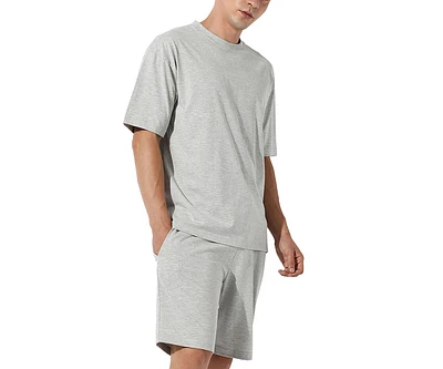 Campus Sutra Men's Oversized Solid Light Grey Casual Co-Ord Set