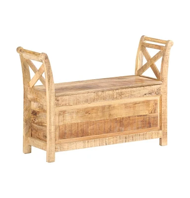 Hall Bench 40.6"x13"x28.3" Solid Mango Wood