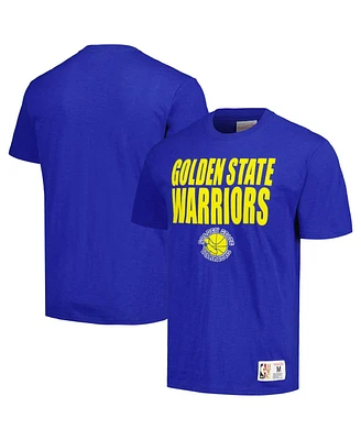 Men's Mitchell & Ness Royal Distressed Golden State Warriors Hardwood Classics Legendary Slub T-shirt