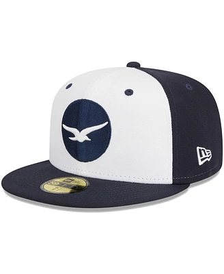 Men's New Era White Pensacola Blue Wahoos Theme Nights Pensacola Seagulls 59FIFTY Fitted Hat