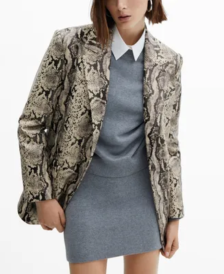 Mango Women's Snake Print Blazer