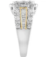 Effy Emerald Shaped Halo Cluster Ring (2-1/3 ct. t.w.) in 14k Two-Tone Gold