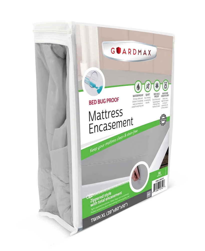 Guardmax Waterproof Zippered Mattress Encasement - Twin Xl Size (9-11 Deep) - Light Blue