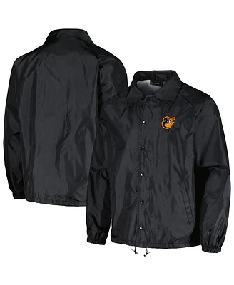 Men's Dunbrooke Black Baltimore Orioles Coach's Raglan Full-Snap Windbreaker Jacket