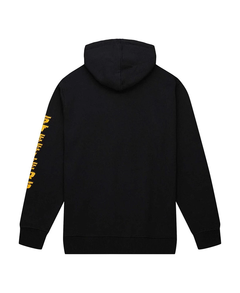 Men's Mitchell & Ness Black Pittsburgh Steelers Gridiron Classics Big Face 7.0 Pullover Hoodie