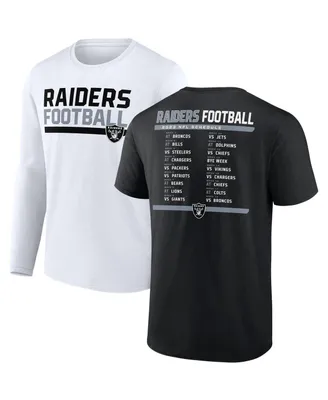 Men's Fanatics Black, White Las Vegas Raiders Two-Pack 2023 Schedule T-shirt Combo Set