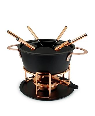 Real 11 Piece Cast Aluminum Fondue Set