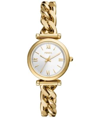 Fossil Women's Carlie Three-Hand Gold-Tone Stainless Steel Watch 28mm