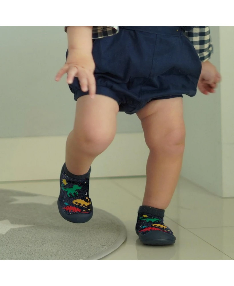 Komuello Infant Boys Breathable Washable Non-Slip Sock Shoes Dinos