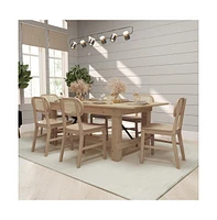 Analise Set Of 2 Cane Rattan Dining Chairs With Solid Wood Frames