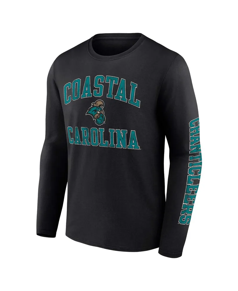 Men's Fanatics Black Coastal Carolina Chanticleers Distressed Arch Over Logo Long Sleeve T-shirt