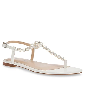 Betsey Johnson Women's Gal Pearl T-Strap Sandals