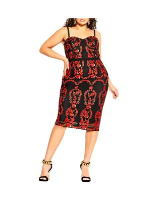City Chic Plus Dolce Rose Dress
