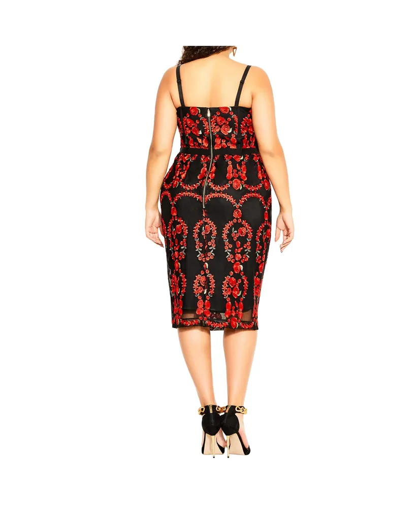 City Chic Plus Dolce Rose Dress