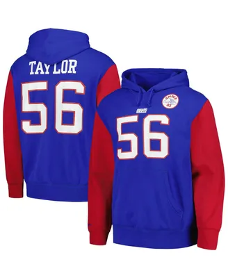 Men's Mitchell & Ness Lawrence Taylor Royal New York Giants Retired Player Name and Number Pullover Hoodie