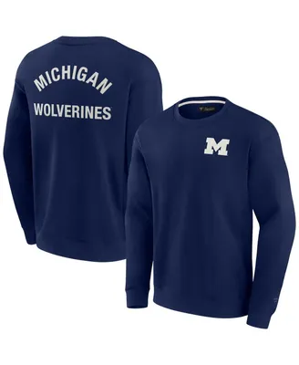 Men's and Women's Fanatics Signature Navy Michigan Wolverines Super Soft Pullover Crew Sweatshirt